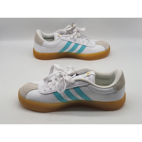 Adidas VL Court 3.0 Womens Sneakers White Aqua Gum Shoes Sole Size 6.5 JQ7253 - Picture 5 of 15